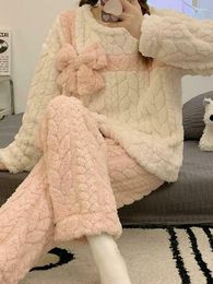 Women's Sleepwear Pyjamas Woman Pyjama Girl Warm For Women Winter Plus Size Suit Sets 2 Pieces Homewear