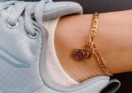 Hexagon Alphabet Leg Bracelets For Women Foot Jewellery Stainless Steel Feet Chain Friendship Gifts Initial Anklet74995069427475