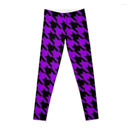 Active Pants Purple Houndstooth Leggings Push Up Tights For Women Sport Woman Workout Clothes