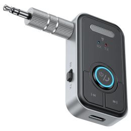 Adapter 2in1 Bluetooth 5.3 Audio Receiver Transmitter Car Stereo Wireless Adapter Hands Free 3.5mm AUX Jack for Headphone Speaker TV PC