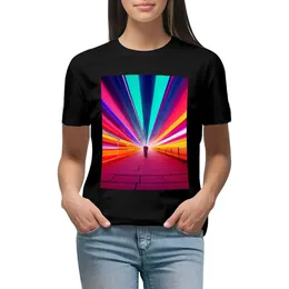 Women's Polos Neon Pattern T-shirt Oversized Aesthetic Clothes Anime T Shirts For Women Graphic