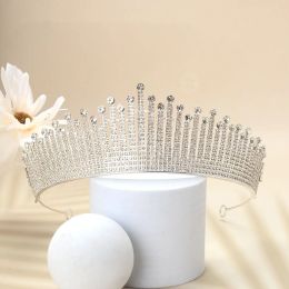Jewellery Luxury Sparkling Geometric Crystal Bridal Tiaras Royal Queen Witch Crowns Women Costume Pageant Diadem Wedding Hair Accessories