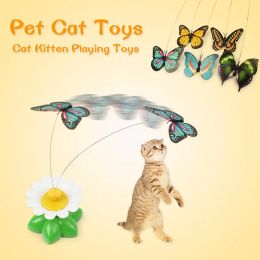 Toys Rotating Electric Flying Butterfly Interactive Cat Dog Automatic HummingBird Intelligence Training Rotating Funny Pet Kitten Toy