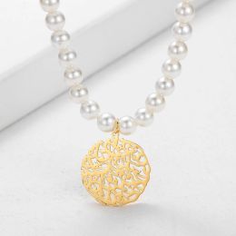 Necklaces Calligraphy Name Necklcae for Women Pearl Pendant Gold Stainless Steel Islamic Necklcaes Arabic Custom Jewellery Birthday Gift