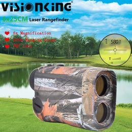 Visionking 6x25 Golf Laser Rangefinder 600M FMC Bak4 LCD Display Multifunctional Telescope With Flag-Lock Distance Meter for Hunting Monocular 6X25CM