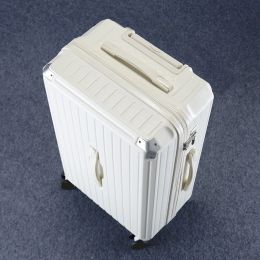 Carry-Ons New Arrival Fashion Unisex Large Capacity 20 Inch Boarding Small Case Women Men Travel Package Trunk Wheels Rolls Suitcase White