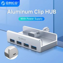 Hubs ORICO Aluminum Alloy 4 Port USB 3.0 Cliptype HUB,5Gbps HighSpeed Transmission Separate Design for MAC OS PC