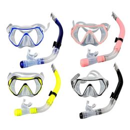 Scuba Diving Masks Snorkeling Set Adult Anti-Fog Anti-Leak Dry Snorkel Set Goggles Glasses Swimming Pool Equipment 3 Colors 240409