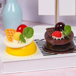 Decorative Flowers Creative Mousse Cake Chocolate Model Refrigerator Magnet Party Table Display Props Dessert Decorations