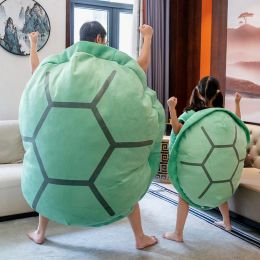 Dolls Creative 60CM Wearable Turtle Shell Plush Pillow Stuffed Soft Turtle Shell Stuffed Animal Costume Plush Dress Up Pad Fun Toy