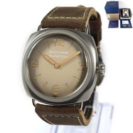 Panerei Men's Luminors Marina Wristwatches Mechanical Automatic Watch Radiomirs Tre Giorni PAM01350 45MM Beige Dial Box Papers