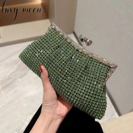 Luxy Moon Luxury Rhinestone Evening Clutch Bag Dress Wedding Bride Handbag Shiny Design Party Banquet Lady Portable Purse Z534 240418