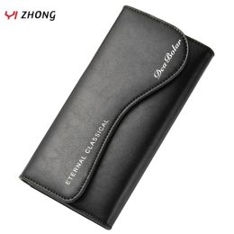 Wallets Yizhong Leather Long Men Wallets Large Capacity Business Casual Wallet Men Purse Card Holder Cell Phone Pocket Purses Carteras