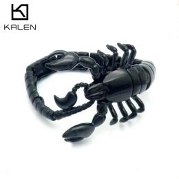 Strands KALEN Stainless Steel Hook Novelty Heavy Bracelet for Men Domineering Gold Colour Polished Scorpion Animal Male Jewellery Gift