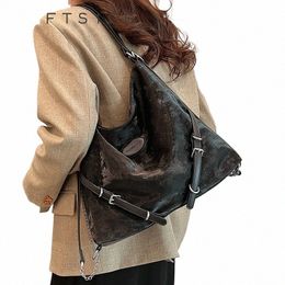 leftside Design Belt buckle PU Leather Shoulder Bags for Women 2024 Retro Vintage Female Korean Fi Underarm Bag Handbags P5Mh#