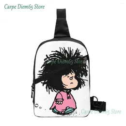 Backpack Humour Manga Mafalda Crossbody Sling Men Custom Quino Argentina Cartoon Chest Shoulder Bag For Travelling Daypack