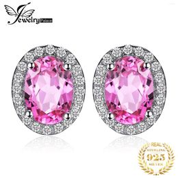 Stud Earrings JewelryPalace 2.1ct Oval Created Pink Sapphire 925 Sterling Silver For Women Gemstone Fine Jewelry Anniversary Gift