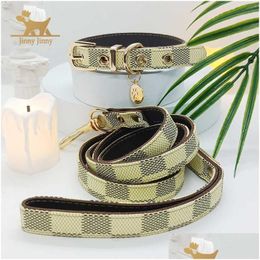 Dog Collars Leashes Luxury Leash Designer Collar For Dogs- Premium Quality Modern Stylish Lead Perfect Small Medium H0914235B Drop Dhoel