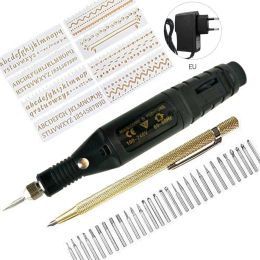 Leathercraft 40PCS Electric Engraving Pen DIY Nail Leather Mini Drill Machine Grinder Engraver Pen For Glass Ceramic Plastic Wood Jewelry