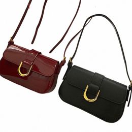 women Flap Satchel Bag Strap Adjustable Menger Bag Casual Patent Leather Shoulder Bag Vintage Tote Handbag Girl Stylish Purse c7OD#