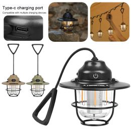 Accessories Camping Light Retro Atmosphere Chandelier Mini Rechargeable Camping Lantern Portable Outdoor Flashlight Fishing Tent Supplies