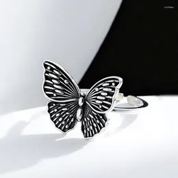 Cluster Rings 925 Sterling Silver Open Finger Ring Butterfly Vintage Punk Classic For Women Girl Jewelry Gift Dropship Wholesale