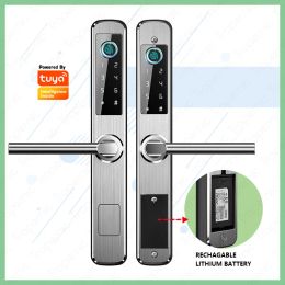 Control TUAY WIFI Fingerprint double two side waterproof IP55 outdoor smart door lock SUS material for slim Aluminium swing door