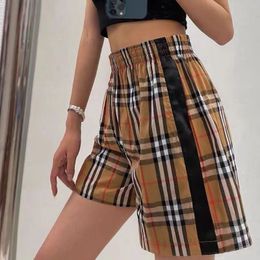 2024 Summer New Arrived Plaid Shorts Women's Fashion Classic Loose High Waist Thin Wide Leg Pants Students Sports Casual Versatile Daily Basic Outfits Female