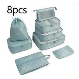 Storage Bags Thickened 8-piece/set Travel Bag Clothes And Shoes Trimmer Pack Cubic Suitcase Home Organizer