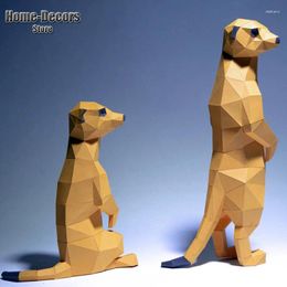 Party Decoration 3D Paper Mould Non-Finished Model Meerkat Swamp Folding Work DIY Craft Home Desk Floor Decor Figurines Miniatures