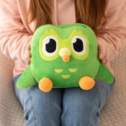 Cushions Lovely Green Duolingo Owl Plush Toy Plushie of Duo The Owl Cartoon Anime Owl Doll Soft Stuffed Animal Children Birthday Gift