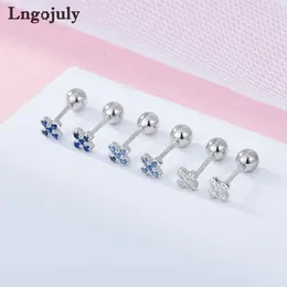 Stud Earrings Fine Jewellery 925 Sterling Silver Screw For Women Girlfriend Children Earring Anniversary Party Gift