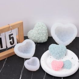 Ceramics 3D Love Heart Silicone Candle Mold DIY Handmade Creative Flower Aromatherapy Plaster Resin Soap Making Supplies Kit Home Gifts