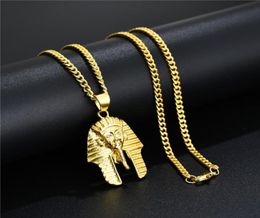 High Quality Fashion Hip Hop Jewellery Men Pharaoh Pendant Necklace Personality Street 60cm Long Chains Punk Necklaces For Mens Gift9494918