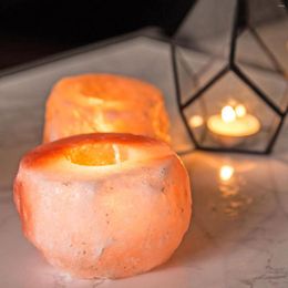 Candle Holders Natural Holder 10x8cm Crystal Decorative Salt Tea Light Stand Candlestick Desktop Decoration Ornament