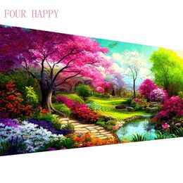 5D DIY Large Diamond Painting Cross Stitch Flower Wall Art Hanging Full Round Drill Embroidery for Home Decor Cartoon 240407