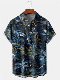 Men's Casual Shirts Seaside Tropical Plant Fun Print Women's Shirt Pattern Design Short Sleeve Button Up Fashion Top