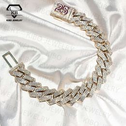 Hot Selling Bracelet for Hip Hop Rapper 7 Inch 8 Inch Bracelet Moissanite 925 Silver /10k Gold Moissanite Cuban Bracelet Chain