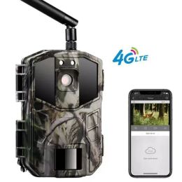 Cameras SunGusoutdoors Hunting Trail Camera with Live Video APP, Wireless GSM, Wildlife Photo Traps, 14MP, 4G LTE, Cloud APP, 2.7K