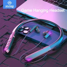 Headphones RYRA Neck Mounted Bluetooth Earphone RGB Breathing Light Game ESports Low Latency Super Long Standby Universal Wireless Headset
