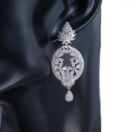 Dangle Earrings Luxury Buling Mirco Paved Cubic Zircon Drop For Women Exquisite Bridal Earring Wedding Jewellery