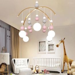 Chandeliers Children's Room LED Chandelier Lighting Modern Nordic Bedroom Indoor Glass Ball Hanging Lamp G9 Creative Home