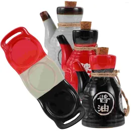 Storage Bottles Ceramic Condiment Bottle Japanese Style Oil Vinegar Pot Condiments Containers Dispenser