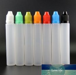 wholesale dropper bottles 30ML With Child Proof Safety Caps pen shape Nipples LDPE plastic material for liquid Fashion