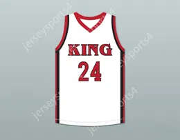 CUSTOM ANY Name Number Mens Youth/Kids KAWHI LEONARD 24 MARTIN LUTHER KING HIGH SCHOOL WOLVES WHITE BASKETBALL JERSEY 1 TOP Stitched S-6XL