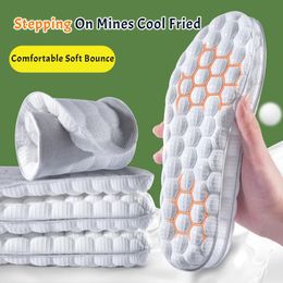 4D Massage Latex Sport Insoles Soft High Elasticity Shoe Pads Breathable Deodorant Shock Absorption Cushion Arch Support Insole 240419