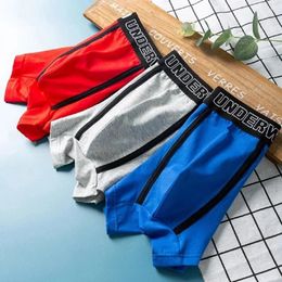 Underpants Mens Boxer Shorts Cotton Panties Seamless Sexy U Pouch Underwear Transparent Man Male Breathable Undies Comfortable