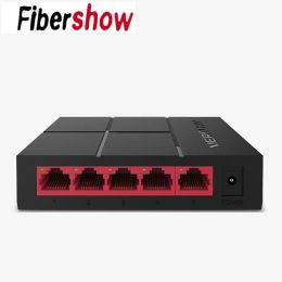 Switches 5 Ports Gigabit Switch 10/100/1000Mbps SG105M RJ45 LAN Ethernet Fast Desktop Network Switching Hub Shunt EU Power Adapter