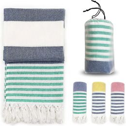 Turkish Beach Towels 39 x 71 Inch Oversized Towel Quick Dry Sand Free Bath for Pool Gym and Bathroom 240422