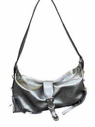 sier Shoulder Bag for Women Designer Vintage Motor Handbag Small Square Mobile Phe Bag Female Black Underarm Coin Purse New n24u#
